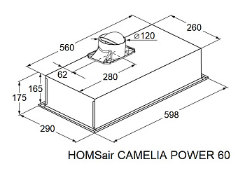 Кухонная вытяжка HOMSair CAMELIA POWER 60 белый